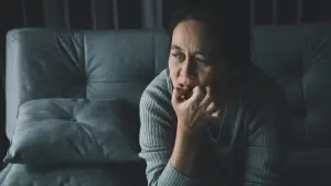 Middle aged woman, worried, anxious from thinking too much