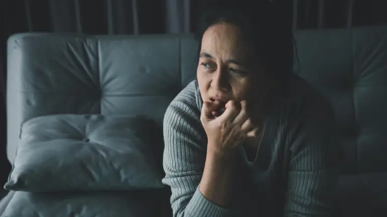 Middle aged woman, worried, anxious from thinking too much